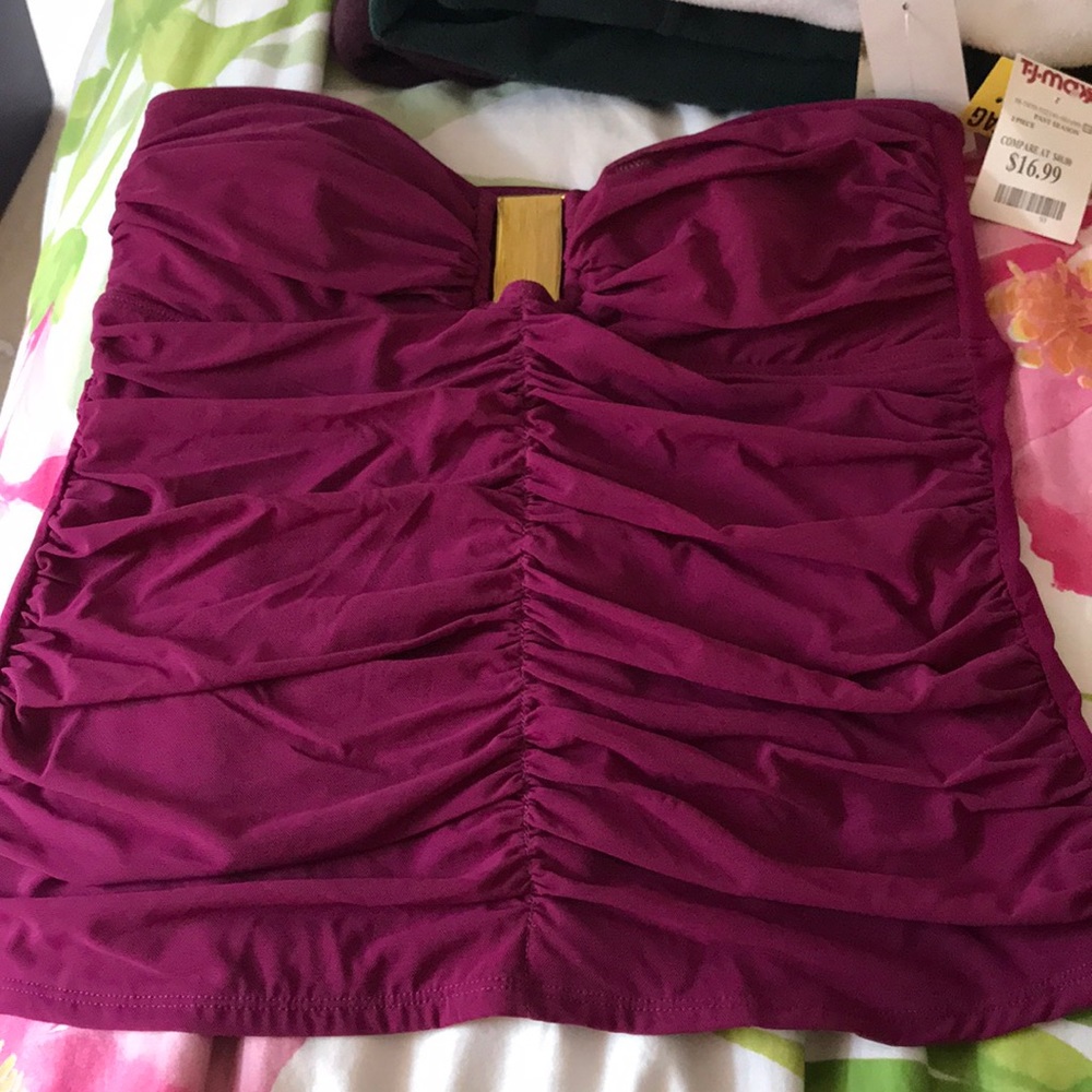 Purple Strapless Tankini
